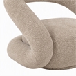 Pemberly Row Modern Beige Fabric Swivel Accent Chair with Metal Base