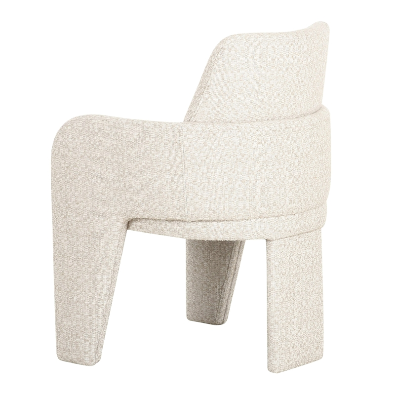 Pemberly Row Modern Beige Fabric Dining Arm Chair with Windsor Back
