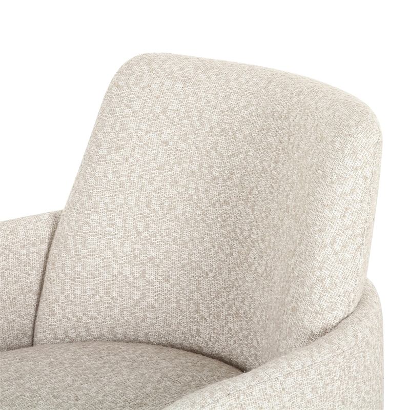 Pemberly Row Modern Beige Fabric Dining Arm Chair with Windsor Back