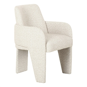 Pemberly Row Modern Beige Fabric Dining Arm Chair with Windsor Back
