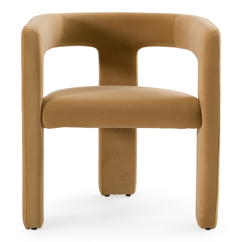 Pemberly Row Tan Dining Chair with Polyester Upholstery and Iron Legs