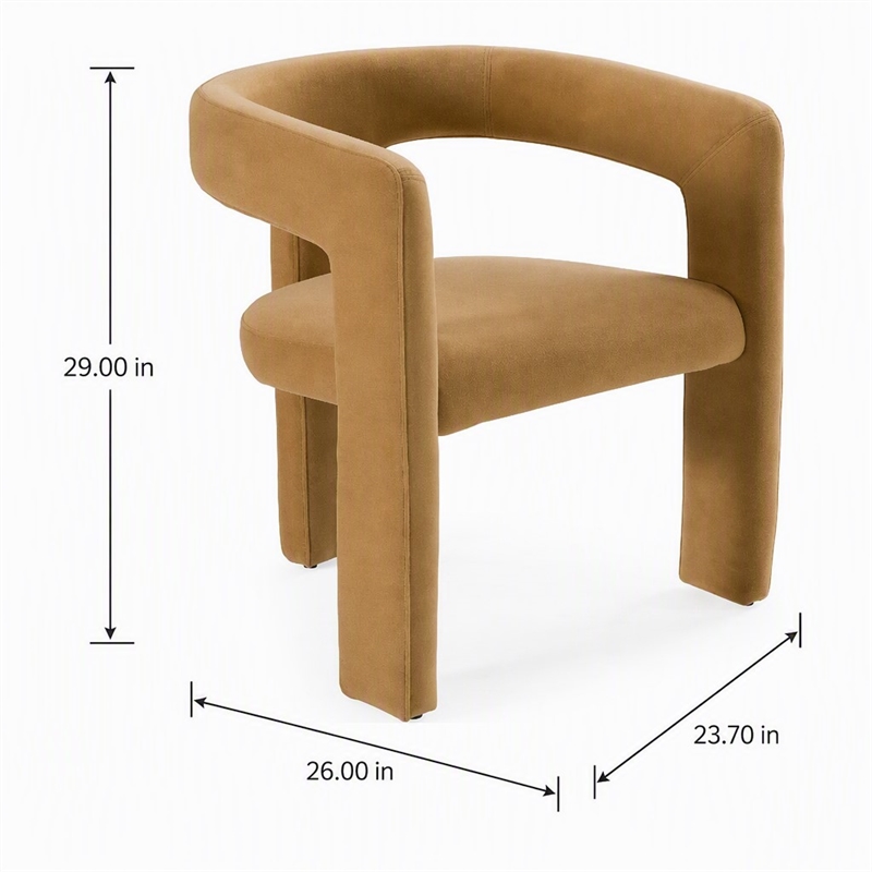 Pemberly Row Tan Dining Chair with Polyester Upholstery and Iron Legs