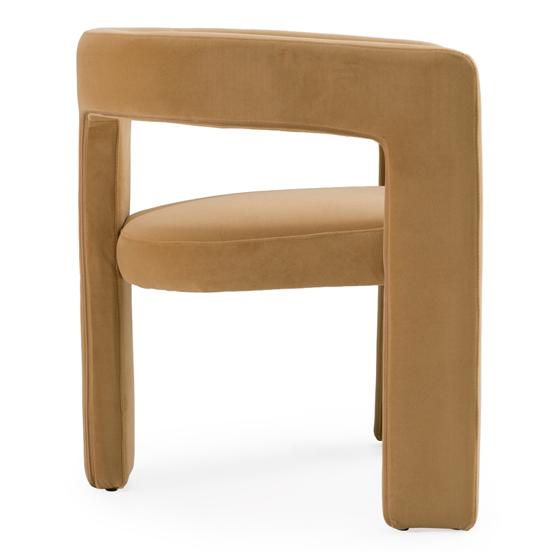 Pemberly Row Tan Dining Chair with Polyester Upholstery and Iron Legs