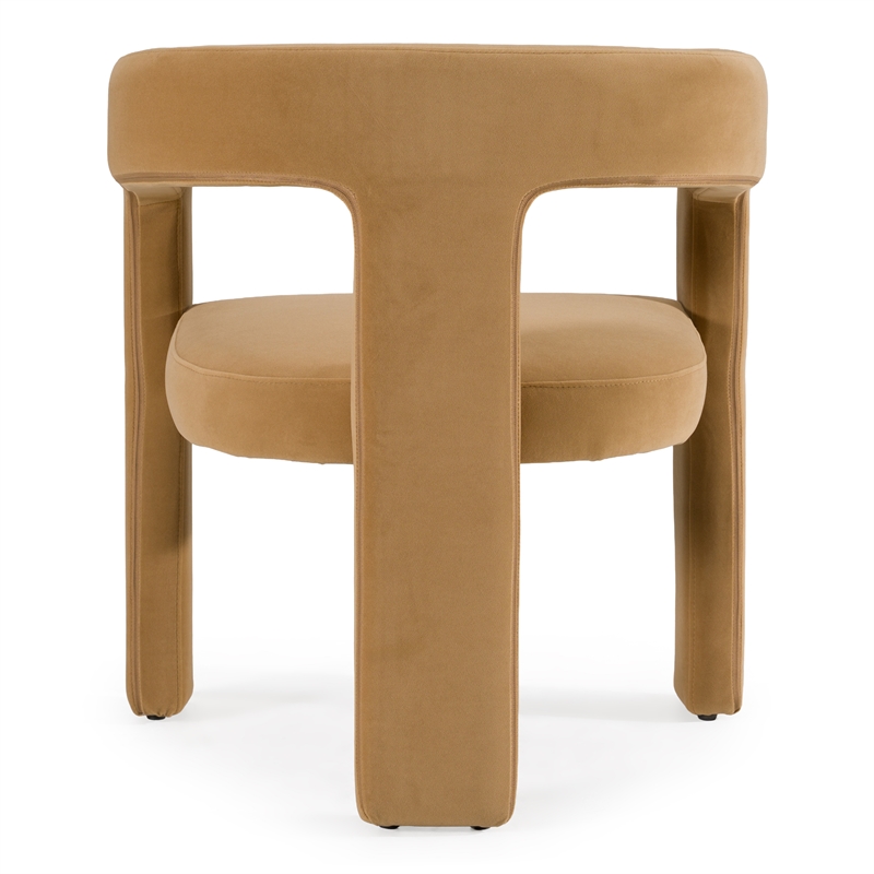 Pemberly Row Tan Dining Chair with Polyester Upholstery and Iron Legs