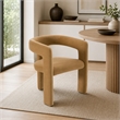 Pemberly Row Tan Dining Chair with Polyester Upholstery and Iron Legs