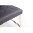 Pemberly Row Grey Tufted Fabric Dining Chairs with Gold Legs (Set of 2)