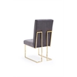Pemberly Row Grey Tufted Fabric Dining Chairs with Gold Legs (Set of 2)