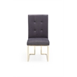Pemberly Row Grey Tufted Fabric Dining Chairs with Gold Legs (Set of 2)