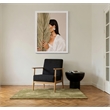 Pemberly Row Modern Black Fabric Accent Chair with Oak Wood Frame