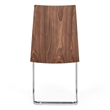 Pemberly Row Modern Dining Chair Set in White Leatherette & Walnut (2)