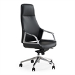 Pemberly Row Modern Black High Back Executive Office Chair in Leather