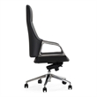 Pemberly Row Modern Black High Back Executive Office Chair in Leather