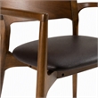 Pemberly Row Mid-Century Brown Leatherette Dining Arm Chair