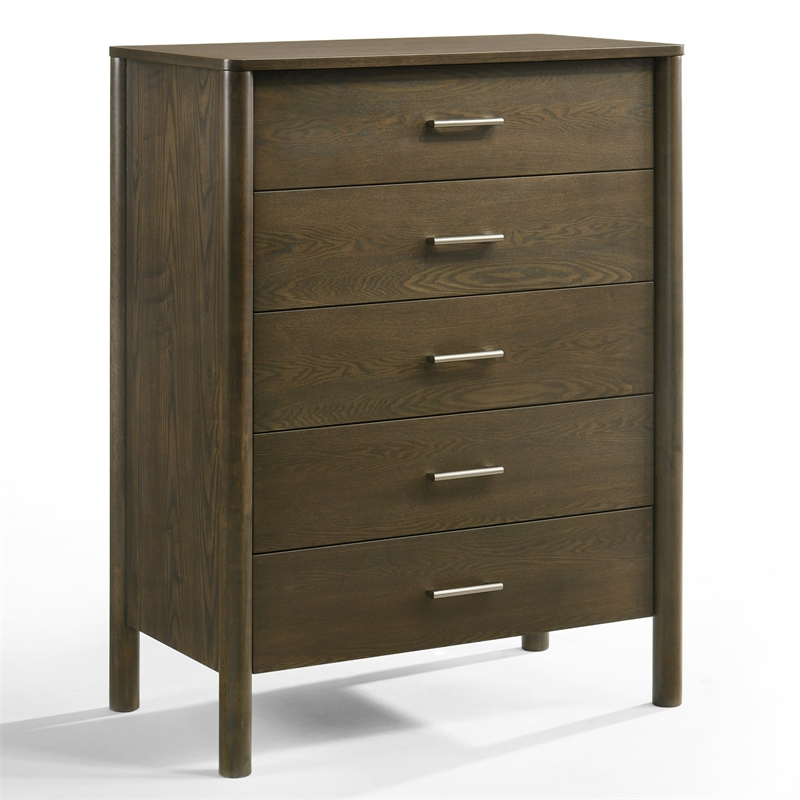 Pemberly Row Modern Wenge 5-Drawer Vertical Chest
