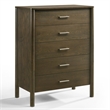 Pemberly Row Modern Wenge 5-Drawer Vertical Chest