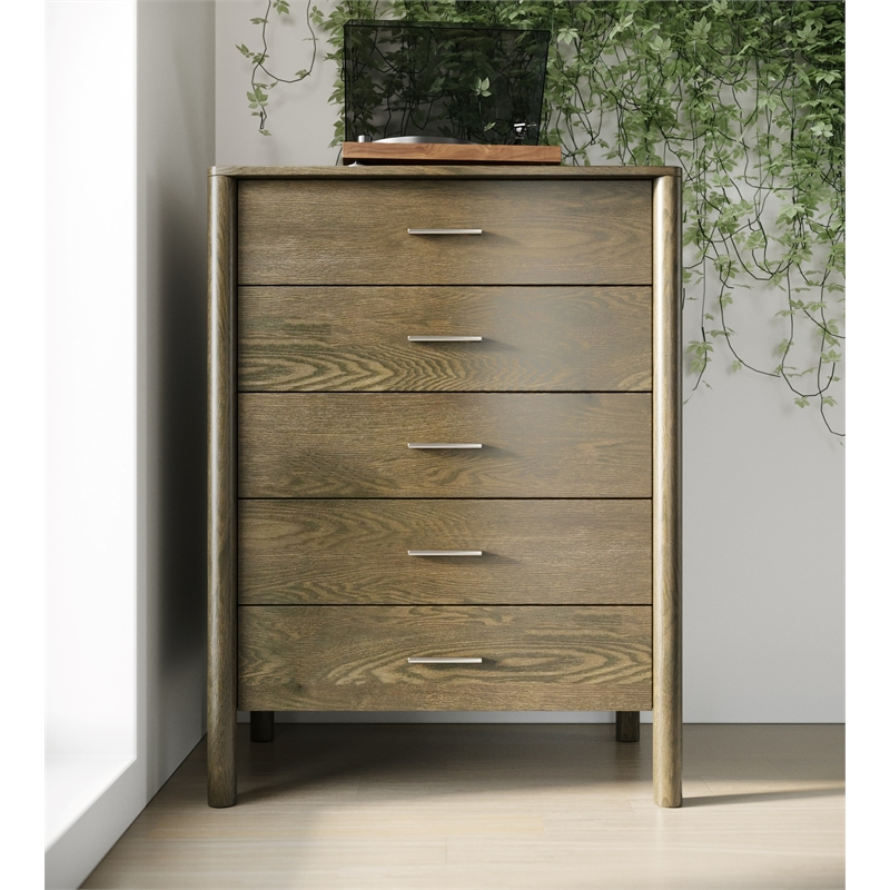 Pemberly Row Modern Wenge 5-Drawer Vertical Chest