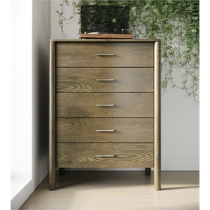 Pemberly Row Modern Wenge 5-Drawer Vertical Chest