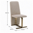 Pemberly Row Modern Beige Velvet Dining Chairs in 2-Piece Set
