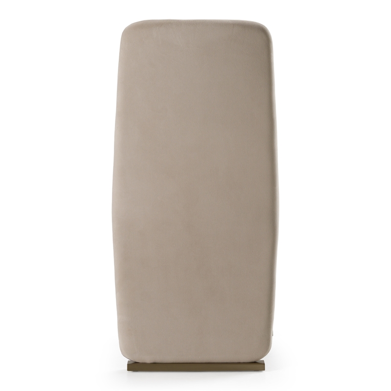 Pemberly Row Modern Beige Velvet Dining Chairs in 2-Piece Set