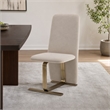Pemberly Row Modern Beige Velvet Dining Chairs in 2-Piece Set