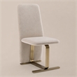 Pemberly Row Modern Beige Velvet Dining Chairs in 2-Piece Set