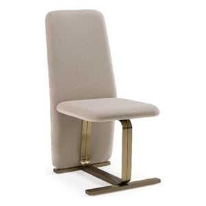 Pemberly Row Modern Beige Velvet Dining Chairs in 2-Piece Set