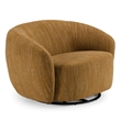 Pemberly Row Modern Mustard Polyester Swivel Accent Chair