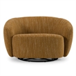 Pemberly Row Modern Mustard Polyester Swivel Accent Chair