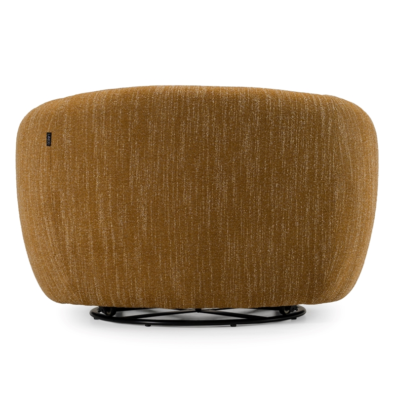 Pemberly Row Modern Mustard Polyester Swivel Accent Chair