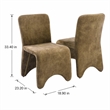 Pemberly Row Modern Camel Velvet Dining Chair Set of 2