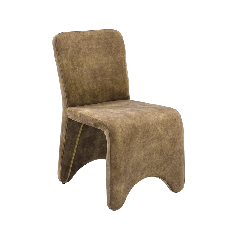 Pemberly Row Modern Camel Velvet Dining Chair Set of 2
