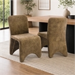 Pemberly Row Modern Camel Velvet Dining Chair Set of 2