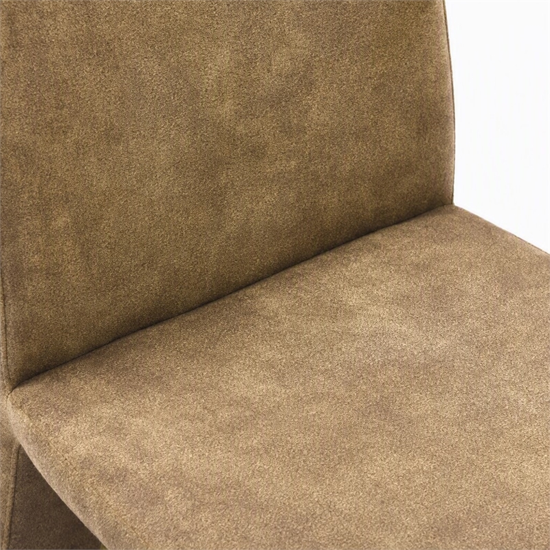 Pemberly Row Modern Camel Velvet Dining Chair Set of 2