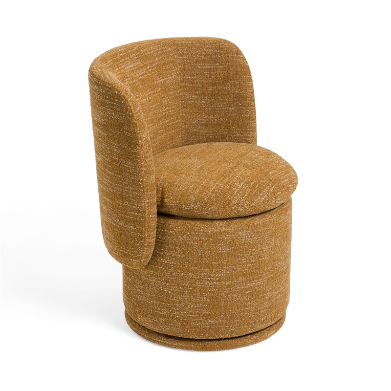 Pemberly Row Modern Mustard Fabric Swivel Dining Chair