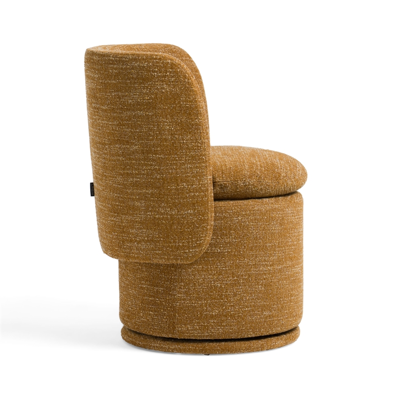Pemberly Row Modern Mustard Fabric Swivel Dining Chair