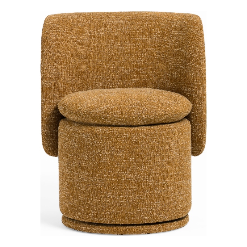 Pemberly Row Modern Mustard Fabric Swivel Dining Chair