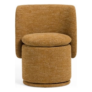 Pemberly Row Modern Mustard Fabric Swivel Dining Chair