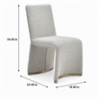 Pemberly Row Set of 2 Grey Dining Chairs with Boucle Fabric and Gold Legs
