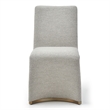 Pemberly Row Set of 2 Grey Dining Chairs with Boucle Fabric and Gold Legs