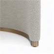 Pemberly Row Set of 2 Grey Dining Chairs with Boucle Fabric and Gold Legs