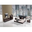 Pemberly Row Italian Modern Ebony Mirror in High Gloss Veneer Finish