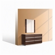 Pemberly Row Italian Modern Ebony Mirror in High Gloss Veneer Finish