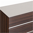 Pemberly Row Italian Modern Ebony Mirror in High Gloss Veneer Finish