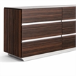 Pemberly Row Italian Modern Ebony Mirror in High Gloss Veneer Finish