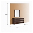 Pemberly Row Italian Modern Ebony Mirror in High Gloss Veneer Finish