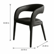 Pemberly Row Modern Black Leatherette Dining Chair with Cast Iron Legs
