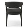 Pemberly Row Modern Black Leatherette Dining Chair with Cast Iron Legs
