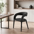 Pemberly Row Modern Black Leatherette Dining Chair with Cast Iron Legs