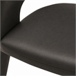Pemberly Row Modern Black Leatherette Dining Chair with Cast Iron Legs