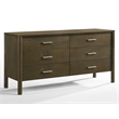 Pemberly Row Modern Wenge Veneer 6-Drawer Dresser with Rubberwood Frame